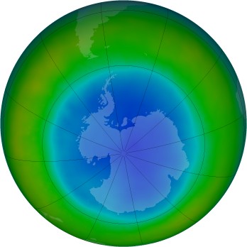 Antarctic ozone map for 2011-08